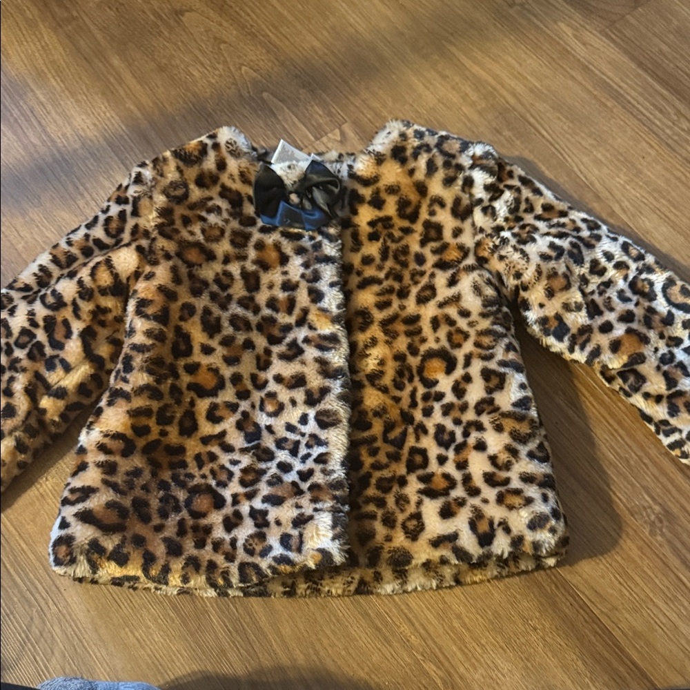 Little Miss Leopard Patterned Kids Coat
